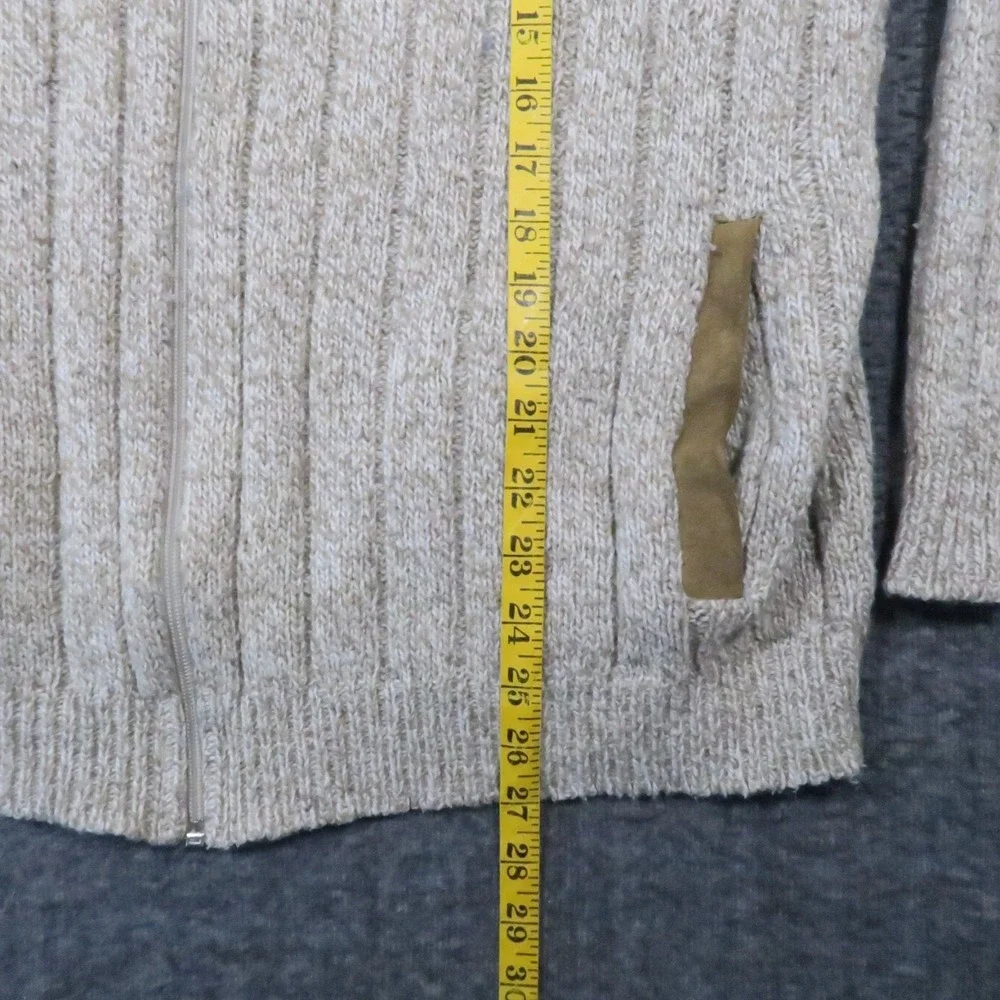 Northwest Passages Sweater Jacket M‎ Beige Elbow Patch Cabincore Vintage 90s